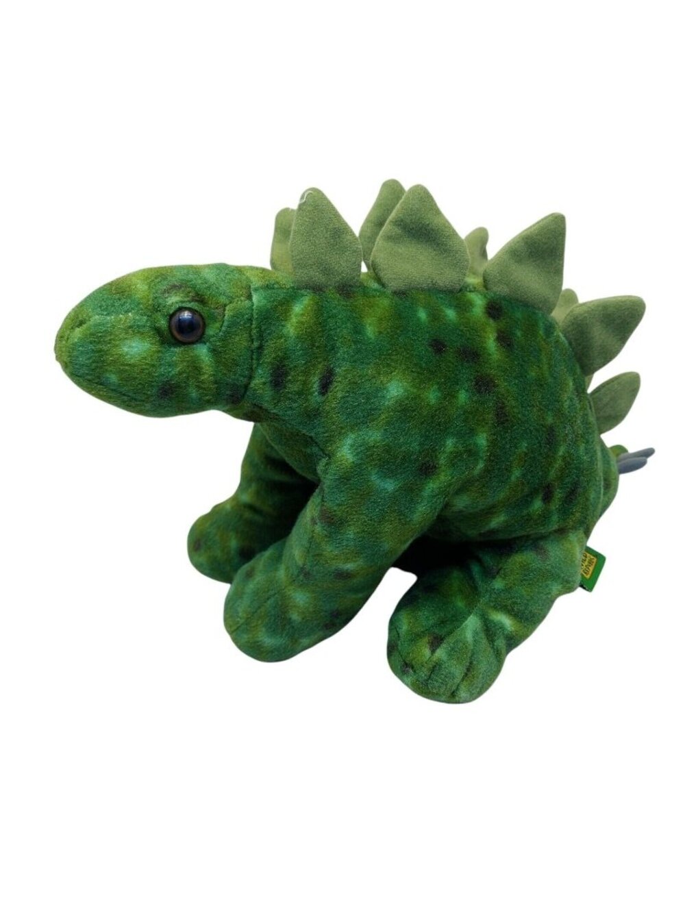 Wild Republic Stegosaurus Green black Dinosaur 14" Plush Stuffed Animal 2014